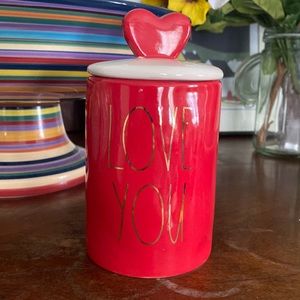 Rae Dunn ‘Love You’ Rose Ganache Scented Candle w/ Removable Heart Lid